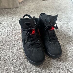 Jordan 6s Black and Red J High-Top Sneakers